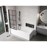 Mexen Mist paroi de baignoire à un volet gauche 70 x 150 cm, grille noire, noir - 8A9-070-001-70-77-L