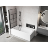 Mexen Mist paroi de baignoire à 1 volet gauche 90 x 150 cm, grille noire, noir - 8A9-090-001-70-77-L