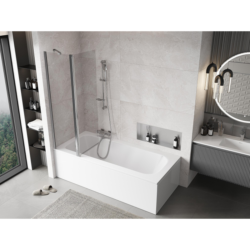Mexen Mist pare-douche à 2 volets 100 x 150 cm, transparent, chromé - 8A9-100-011-01-00