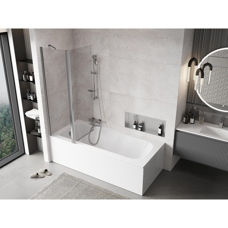 Mexen Mist paroi de bain à deux volets 110 x 150 cm, transparent, chrome - 8A9-110-011-01-00