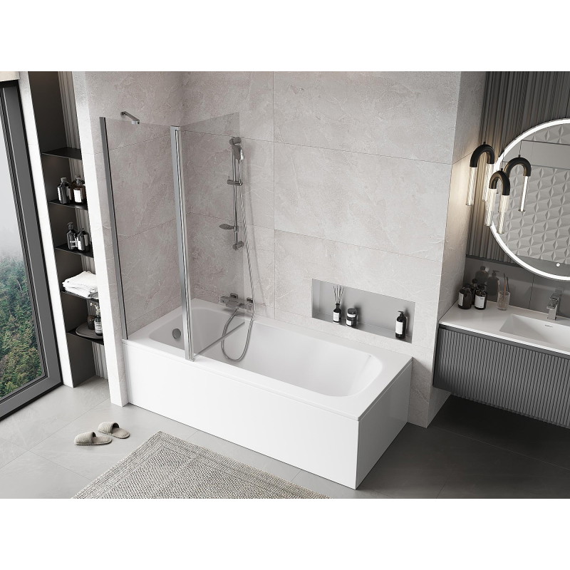 Mexen Mist paroi de baignoire à 2 volets 120 x 150 cm, transparent, chrome - 8A9-120-011-01-00