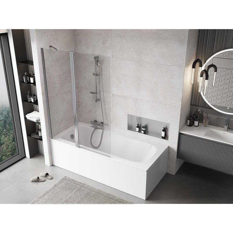 Mexen Mist paroi de baignoire à 2 volets 120 x 150 cm, transparent, chrome - 8A9-120-011-01-00