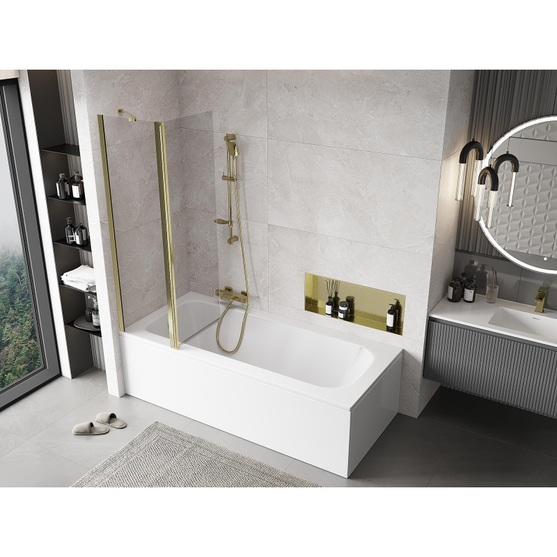 Mexen Mist paroi de douche à 2 volets 100 x 150 cm, transparent, doré - 8A9-100-011-50-00