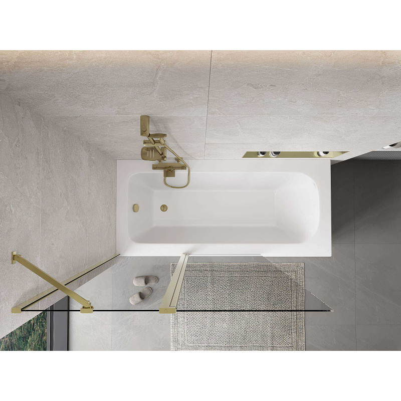 Mexen Mist pare-douche à 2 battants 120 x 150 cm, transparent, doré - 8A9-120-011-50-00