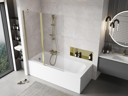 Mexen Mist paroi de douche 2 volets 130 x 150 cm, transparent, doré - 8A9-130-011-50-00