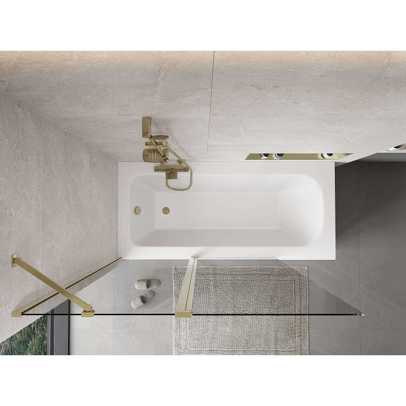 Mexen Mist paroi de douche 2 volets 130 x 150 cm, transparent, doré - 8A9-130-011-50-00