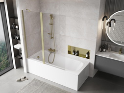 Mexen Mist paroi de douche 2 battants 140 x 150 cm, transparent, doré - 8A9-140-011-50-00