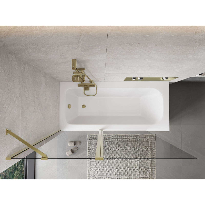 Mexen Mist paroi de douche 2 battants 140 x 150 cm, transparent, doré - 8A9-140-011-50-00