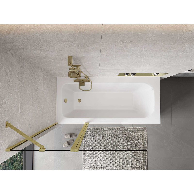 Mexen Mist paroi de douche 2 volets 110 x 150 cm, transparent, or brossé - 8A9-110-011-55-00
