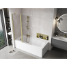Mexen Mist paravent de douche 2 ailes 120 x 150 cm, transparent, or brossé - 8A9-120-011-55-00