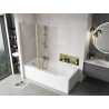 Mexen Mist paroi de douche 2 volets 140 x 150 cm, transparent, or brossé - 8A9-140-011-55-00