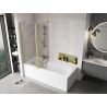 Mexen Mist paroi de douche 2 volets 140 x 150 cm, transparent, or brossé - 8A9-140-011-55-00