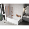 Mexen Mist paroi de baignoire à 2 volets 100 x 150 cm, transparent, cuivre brossé - 8A9-100-011-65-00