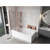 Mexen Mist paroi de douche à 2 volets 140 x 150 cm, transparent, cuivre brossé - 8A9-140-011-65-00