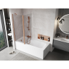 Mexen Mist paroi de douche à 2 volets 140 x 150 cm, transparent, cuivre brossé - 8A9-140-011-65-00