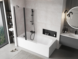 Mexen Mist pare-douche à 2 battants 120 x 150 cm, transparent, noir - 8A9-120-011-70-00