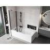 Mexen Mist paroi pour baignoire 2 volets 130 x 150 cm, transparent, noir - 8A9-130-011-70-00