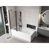 Mexen Mist paroi pour baignoire 2 volets 130 x 150 cm, transparent, noir - 8A9-130-011-70-00