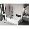 Mexen Mist paroi de baignoire à 2 volets 140 x 150 cm, transparent, noir - 8A9-140-011-70-00