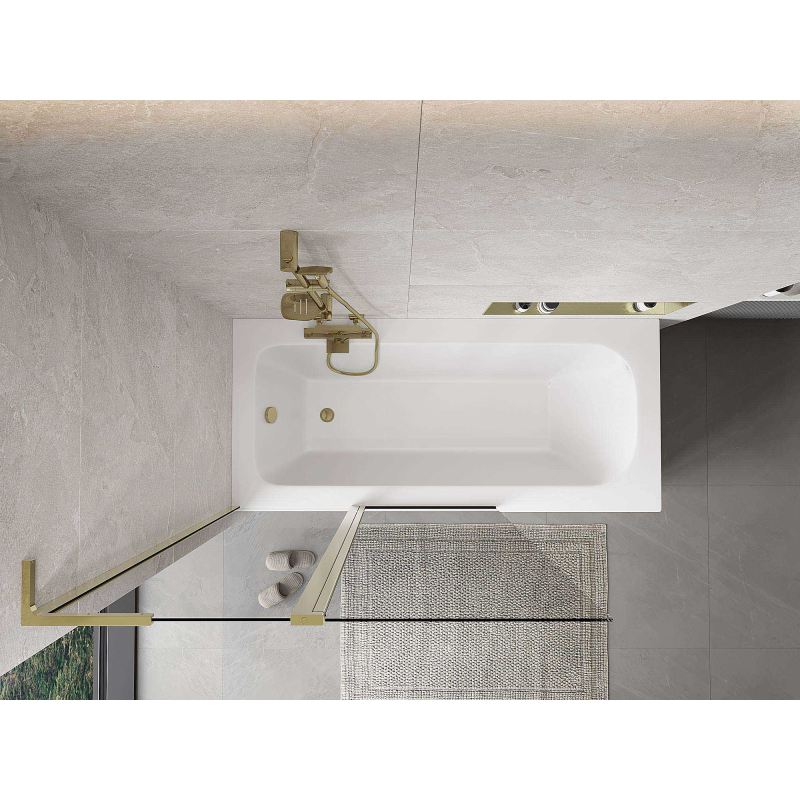 Mexen Mist L paroi de douche 2 volets 110 x 150 cm, transparent, doré - 8A9L-110-011-50-00