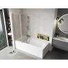 Mexen Mist L paroi de baignoire 2 volets 110 x 150 cm, transparent, doré brossé - 8A9L-110-011-55-00