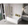 Mexen Mist L paroi de douche 2 volets 120 x 150 cm, transparent, or brossé - 8A9L-120-011-55-00
