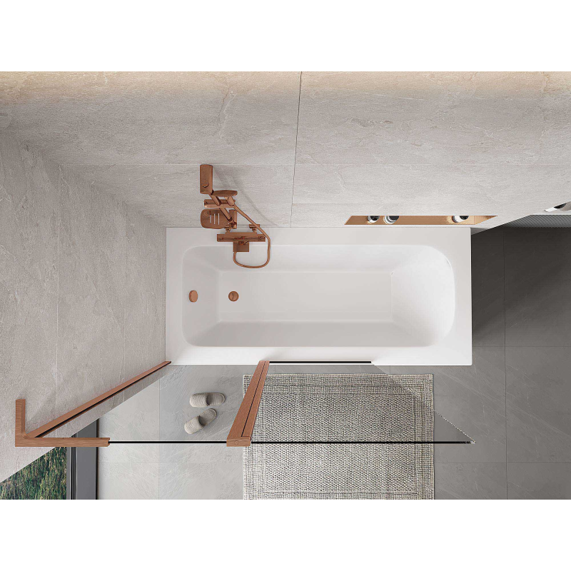 Mexen Mist L pare-douche à 2 volets 120 x 150 cm, transparent, cuivre brossé - 8A9L-120-011-65-00