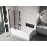 Mexen Mist L paroi de baignoire 2 volets 110 x 150 cm, transparent, noir - 8A9L-110-011-70-00