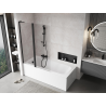Mexen Mist L paroi de baignoire 2 volets 120 x 150 cm, transparent, noir - 8A9L-120-011-70-00