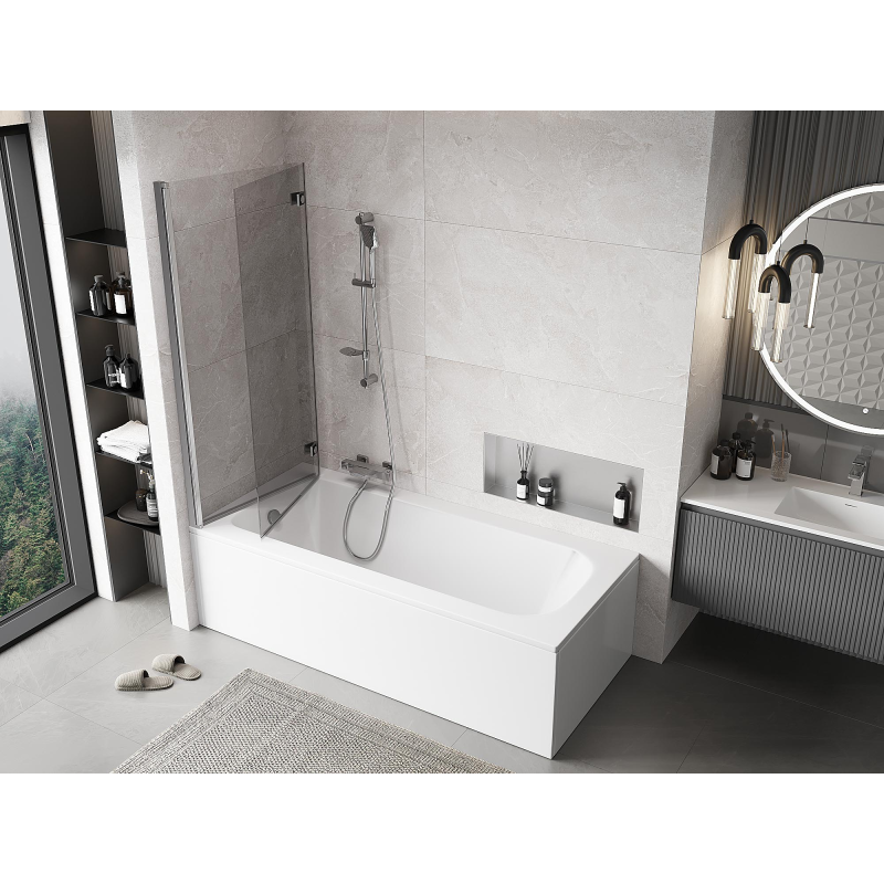 Mexen Mist paroi de douche à 2 battants gauche 140 x 150 cm, transparent, chrome - 8A9-140-002-01-00-L