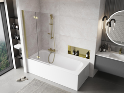 Mexen Mist paroi de douche 2 volets gauche 90 x 150 cm, transparent, doré - 8A9-090-002-50-00-L