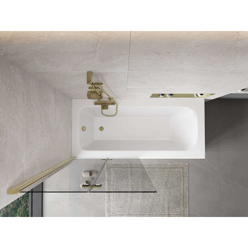 Mexen Mist paroi de douche 2 volets gauche 90 x 150 cm, transparent, doré - 8A9-090-002-50-00-L