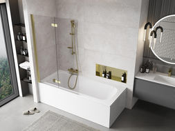 Mexen Mist paroi de douche 2 volets gauche 110 x 150 cm, transparent, doré - 8A9-110-002-50-00-L
