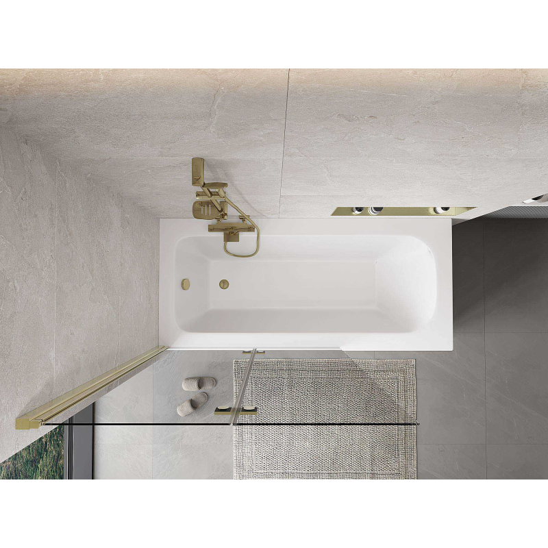 Mexen Mist paroi de douche 2 volets gauche 110 x 150 cm, transparent, doré - 8A9-110-002-50-00-L