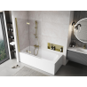 Mexen Mist paroi de douche pliante 2 volets gauche 120 x 150 cm, transparent, doré - 8A9-120-002-50-00-L