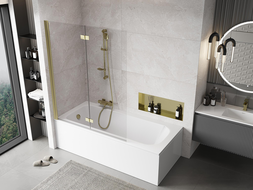 Mexen Mist paroi de douche 2 volets gauche 130 x 150 cm, transparent, doré - 8A9-130-002-50-00-L