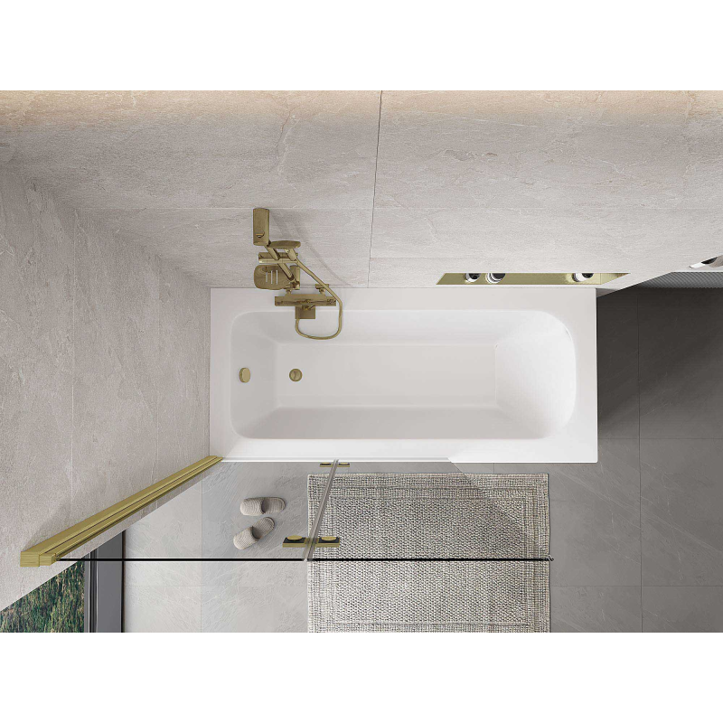 Mexen Mist paroi de douche à 2 volets gauche 110 x 150 cm, transparent, or brossé - 8A9-110-002-55-00-L