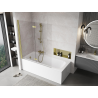 Mexen Mist paroi de baignoire 2 volets gauche 140 x 150 cm, transparent, doré brossé - 8A9-140-002-55-00-L