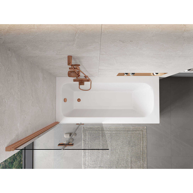 Mexen Mist paroi de douche 2 volets gauche 80 x 150 cm, transparent, cuivre brossé - 8A9-080-002-65-00-L