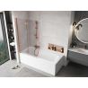 Mexen Mist paroi de baignoire à 2 volets gauche 100 x 150 cm, transparent, cuivre brossé - 8A9-100-002-65-00-L