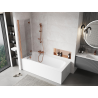 Mexen Mist paroi de baignoire à 2 volets gauche 100 x 150 cm, transparent, cuivre brossé - 8A9-100-002-65-00-L