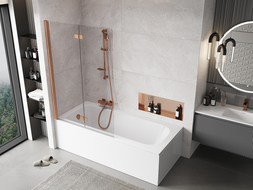 Mexen Mist paroi de douche 2 volets gauche 110 x 150 cm, transparent, cuivre brossé - 8A9-110-002-65-00-L