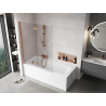 Mexen Mist paroi de douche à 2 volets gauche 130 x 150 cm, transparent, cuivre brossé - 8A9-130-002-65-00-L