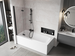 Mexen Mist paroi de douche à deux volets gauche 100 x 150 cm, transparent, noir - 8A9-100-002-70-00-L