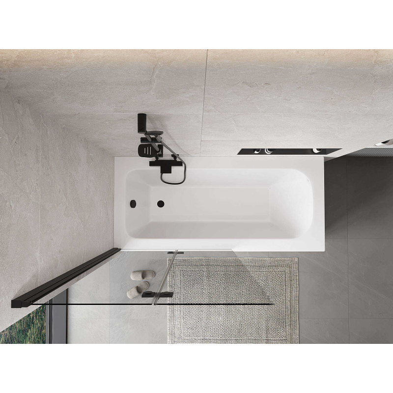 Mexen Mist paroi de douche à deux volets gauche 100 x 150 cm, transparent, noir - 8A9-100-002-70-00-L