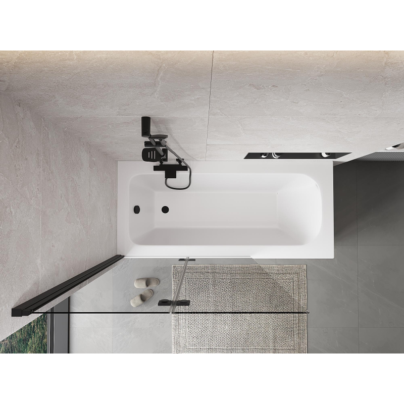 Mexen Mist paroi de douche 2 volets gauche 110 x 150 cm, transparent, noir - 8A9-110-002-70-00-L