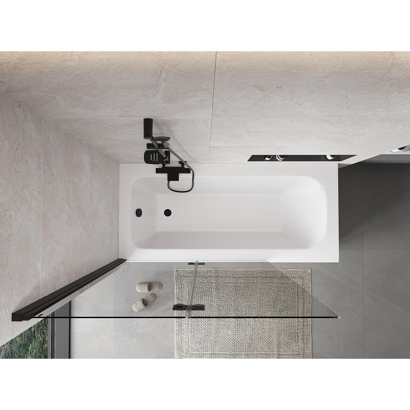 Mexen Mist paroi de douche pliable à 2 volets côté gauche 120 x 150 cm, transparent, noir - 8A9-120-002-70-00-L