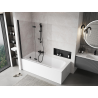 Mexen Mist paroi de baignoire à 2 volets gauche 140 x 150 cm, transparent, noir - 8A9-140-002-70-00-L