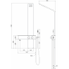 Mexen Sund panneau de douche, noir - 7620-02-70