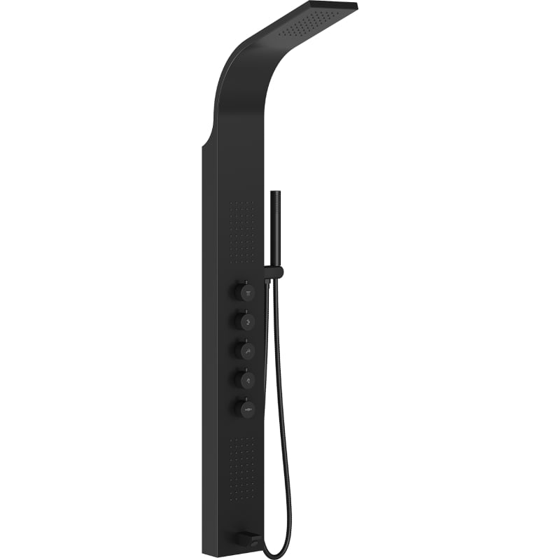 Mexen Timor panneau de douche avec bec, noir - 7621-04-70